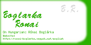 boglarka ronai business card